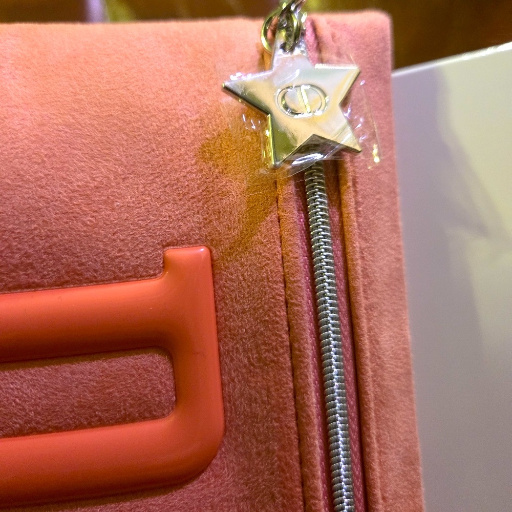 DIOR Bubble Gum Pink Suede Clutch - Picture 3 of 5